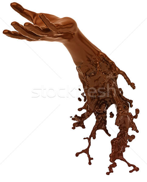 Sweet chocolate hand isolated Stock photo © Arsgera