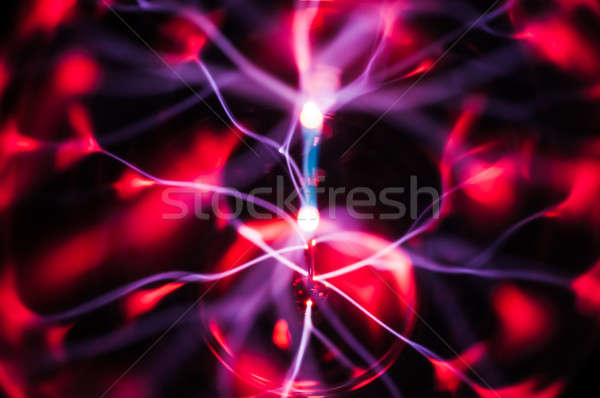 Foto stock: Ciencia · resumen · plasma · luz · fondo · azul