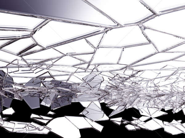 Peças cacos de vidro preto grande abstrato Foto stock © Arsgera