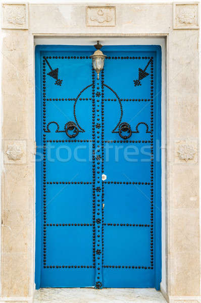 Blue door with from Sidi Bou Said in Tunisia Stock photo © Arsgera