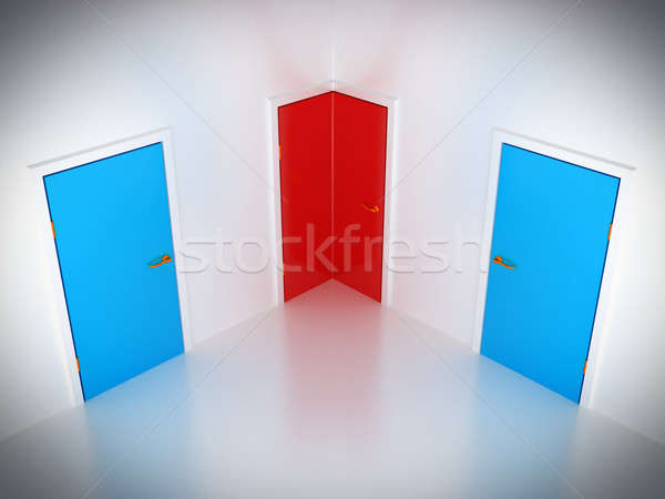 Choosing the way: conceptual corner door  Stock photo © Arsgera