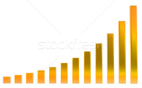 Growth: Orange diagram or chart on white  Stock photo © Arsgera