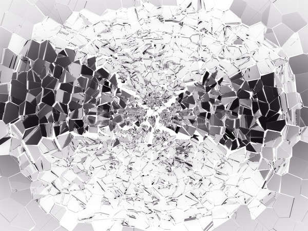 Gebroken glas stukken witte groot abstract Stockfoto © Arsgera