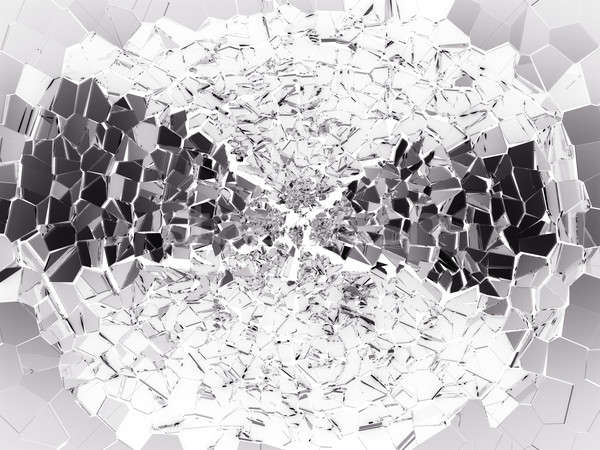 Splitted or broken glass pieces on white Stock photo © Arsgera