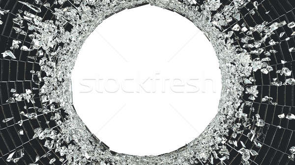 Roto vidrios rotos aislado vandalismo blanco resumen Foto stock © Arsgera
