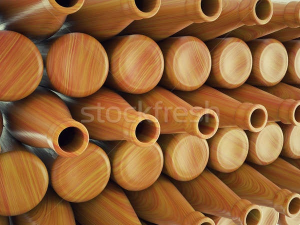 Storage of many empty wooden bottles for wine or beer Stock photo © Arsgera