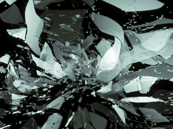 glass breaking pieces on black shallow DOF Stock photo © Arsgera