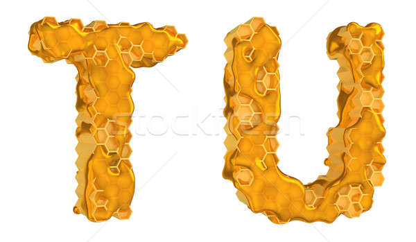 Honey font T and U letters isolated Stock photo © Arsgera