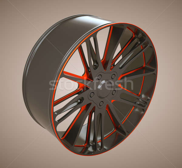 Auto aleación disco rueda negro rojo Foto stock © Arsgera