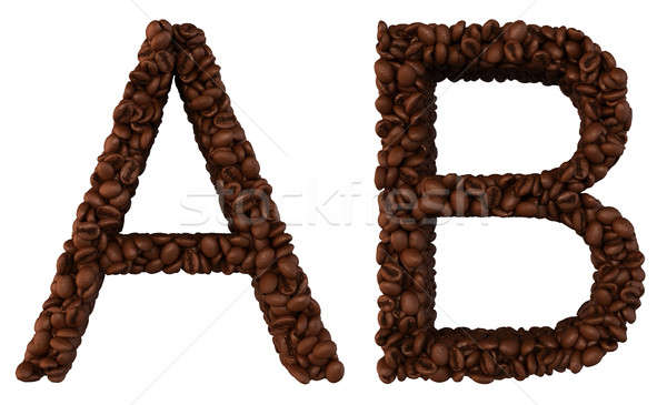 Coffee font A and B letters isolated  Stock photo © Arsgera