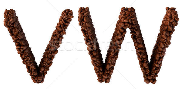 Roasted Coffee font V and W letters Stock photo © Arsgera