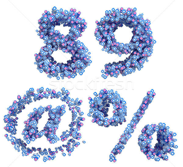 Patriotic USA font 8 9 and percent, at symbols Stock photo © Arsgera