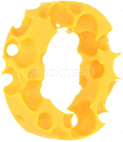 Cheeze font O letter isolated on white Stock photo © Arsgera