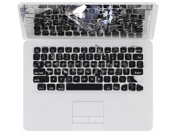 Komputera crash trojański wirusa laptop Zdjęcia stock © Arsgera
