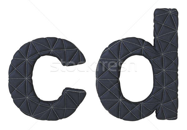 Lowercase stitched leather font c d letters Stock photo © Arsgera