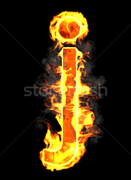 Burning and flame font J letter Stock photo © Arsgera