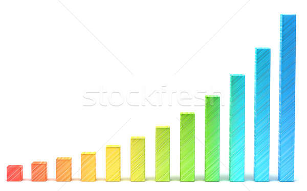 Stock photo: Statistics and analysis: gradient diagram or chart