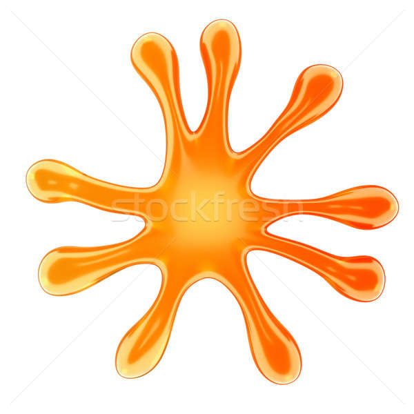 Stock photo: Orange microbe or fluid splash isolated