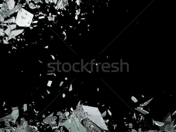 Destruction verre noir résumé design miroir Photo stock © Arsgera