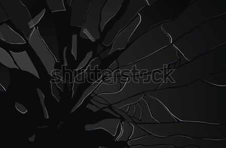 Splitted or Shattered glass pieces on black Stock photo © Arsgera