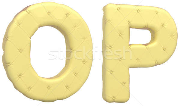 Luxury soft leather font O P letters Stock photo © Arsgera