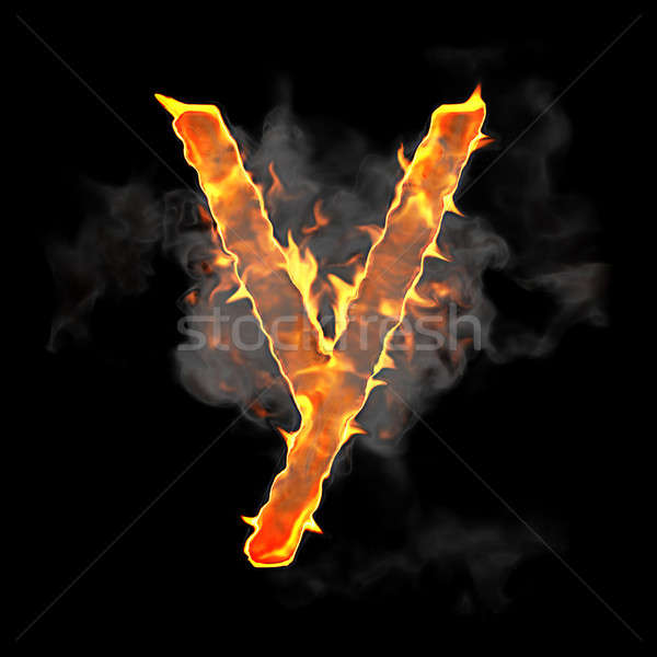 Burning and flame font Y letter Stock photo © Arsgera