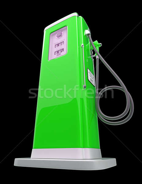 Stock photo: Green gas pump isolated over black