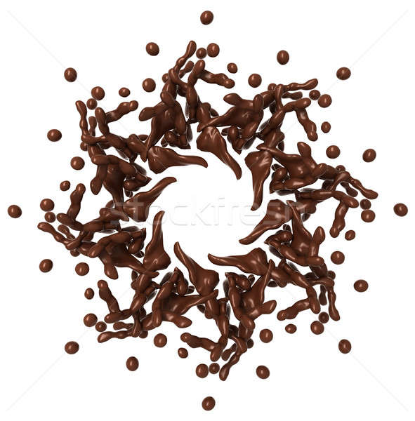 Chocolate quente salpico gotas isolado branco beber Foto stock © Arsgera
