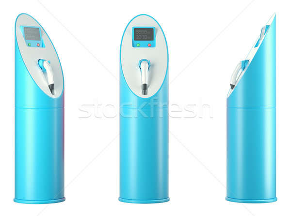 Ecology and transportation: group of blue charging stations Stock photo © Arsgera