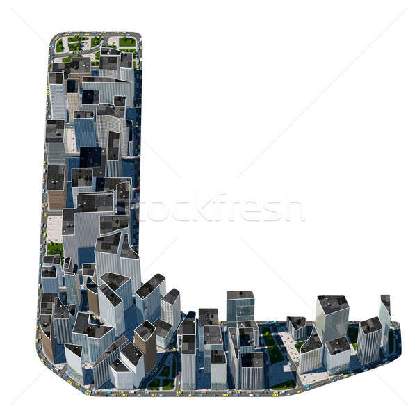 Urban L letter from city font collection Stock photo © Arsgera
