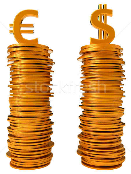 Valuta egyenlet dollár Euro fehér fém Stock fotó © Arsgera