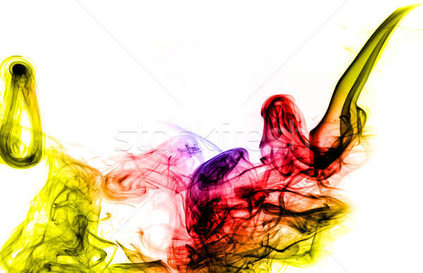 Gradient colored Fume curves on the white Stock photo © Arsgera