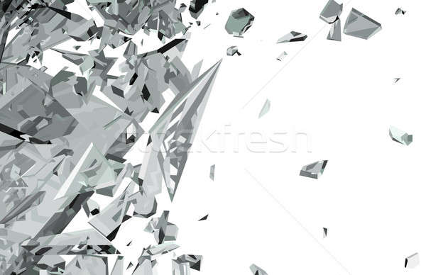 Scharf Stücke isoliert weiß groß Stock foto © Arsgera