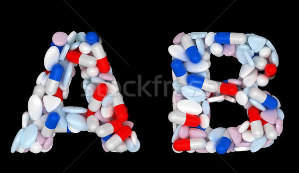 Healthcare font A and B pills letters  Stock photo © Arsgera