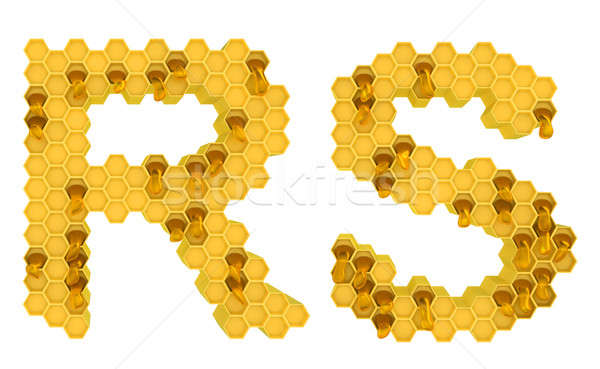 Honey font R and S letters isolated over white Stock photo © Arsgera