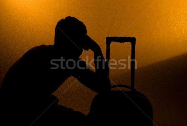 Travel and wait - silhouette of man Stock photo © Arsgera