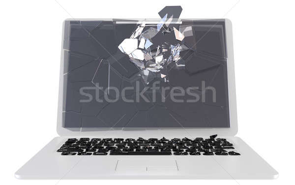 Trojański uszkodzony pc laptop uszkodzenie Zdjęcia stock © Arsgera