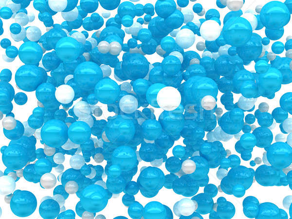Glossy white and blue balls isolated Stock photo © Arsgera