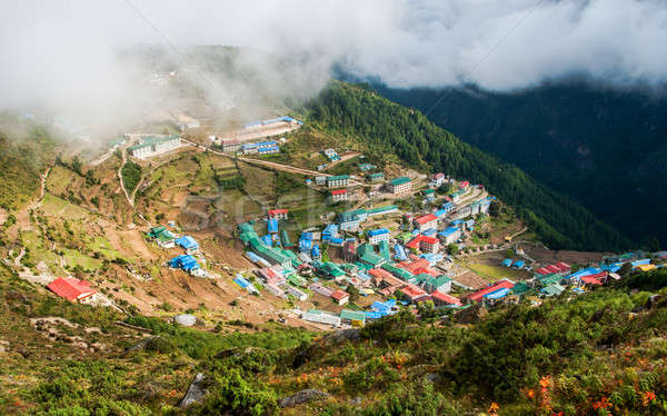 Bazár falu Nepál kirándulás turizmus Himalája Stock fotó © Arsgera