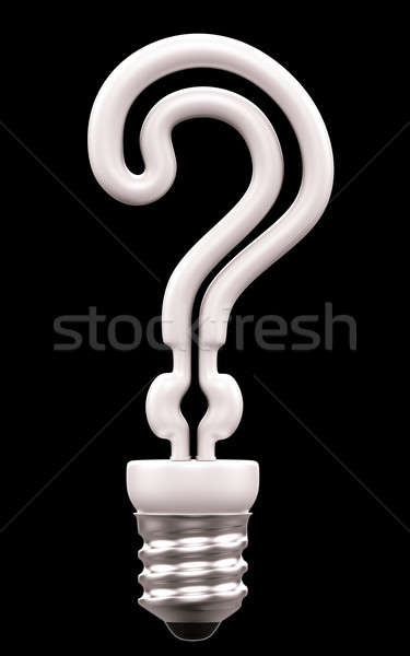 Stock photo: Query mark light bulb isolated on black