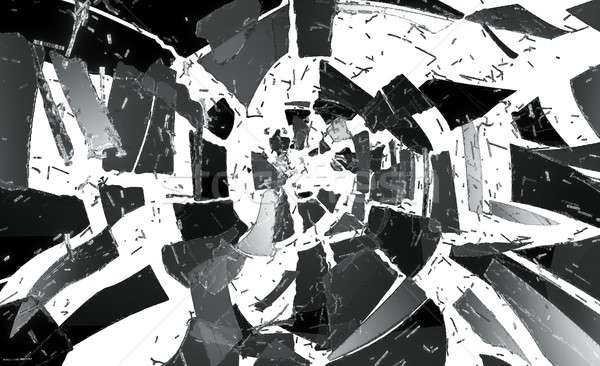 Stock photo: Pieces of demolished or Shattered glass isolated 