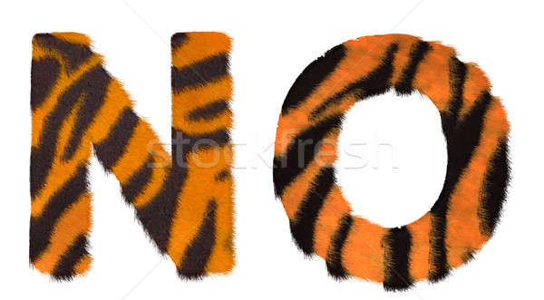 Tiger fell N and O letters isolated Stock photo © Arsgera