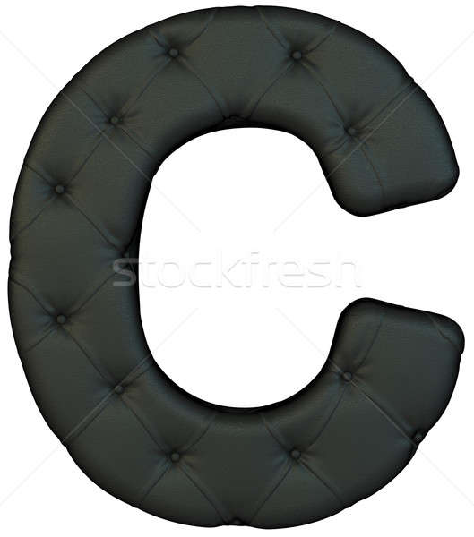 Luxus fekete bőr betűtípus levél izolált Stock fotó © Arsgera