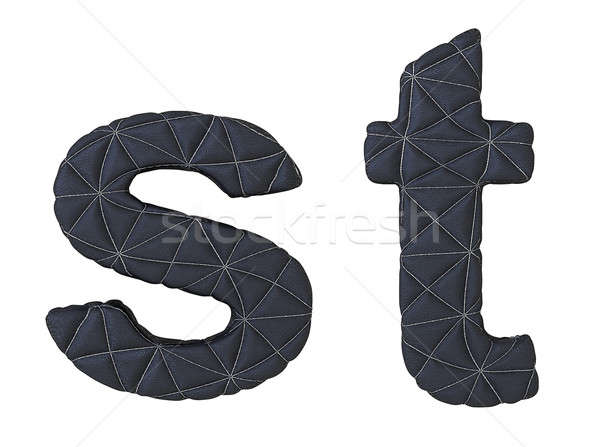 Lowercase stitched leather font s t letters Stock photo © Arsgera