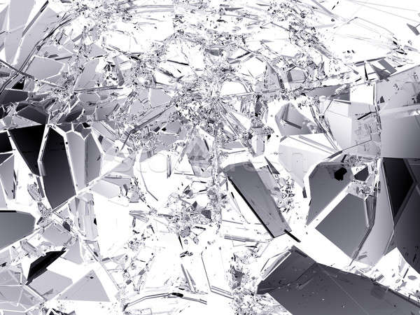 Pieces of Broken or Shattered glass isolated Stock photo © Arsgera