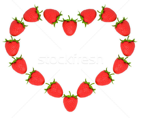 Stock photo: Strawberry shaped heart over white