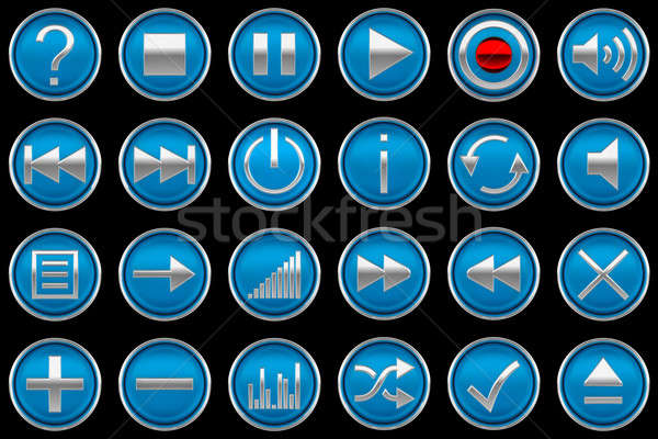 Pressed blue Control panel buttons  Stock photo © Arsgera