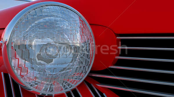 Headlight of red retro car  Stock photo © Arsgera