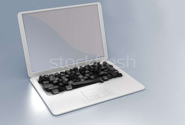 Internet taal variëteit laptop veel sleutels Stockfoto © Arsgera