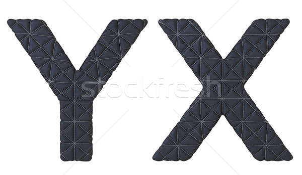 Luxury black stitched leather font X Y letters  Stock photo © Arsgera